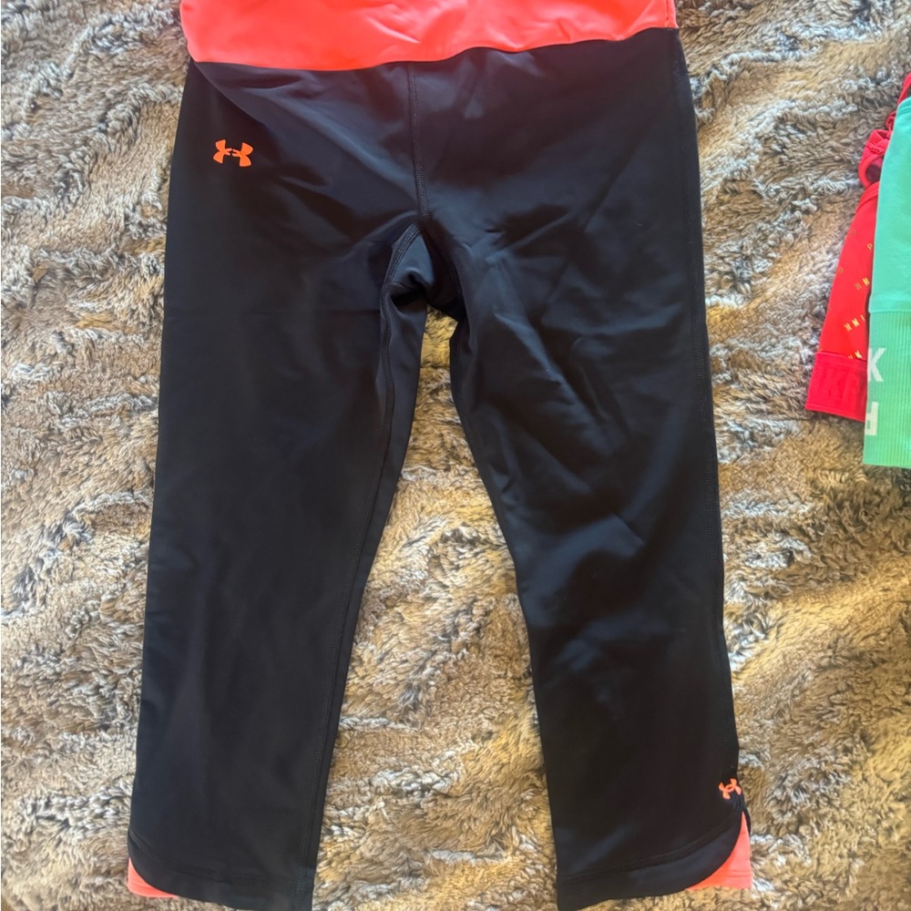 Under Armour Kids Black and Orange Leggings